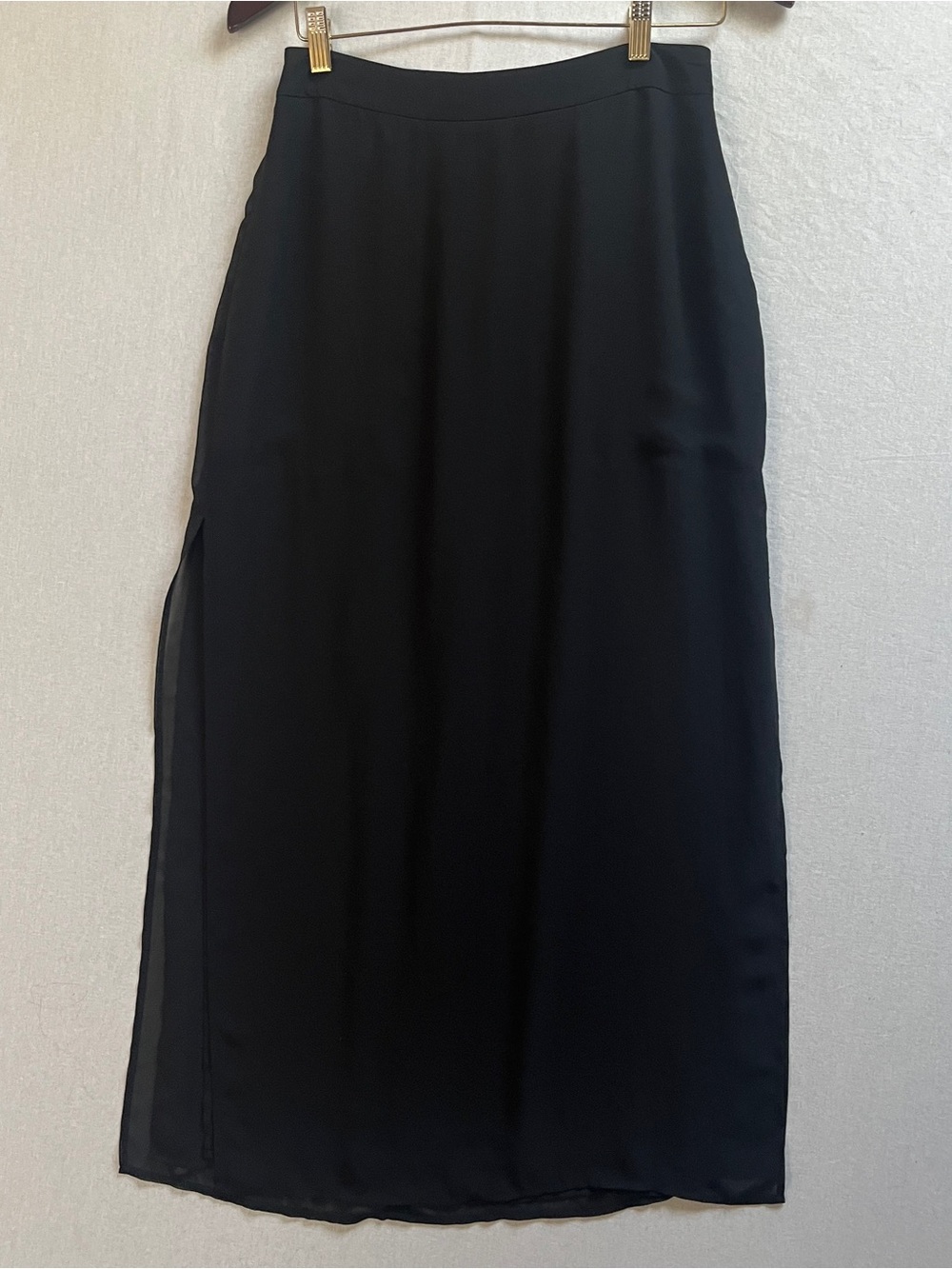 Oak + Fort Flowy Maxi Skirt Size M Smooth Fabric Black